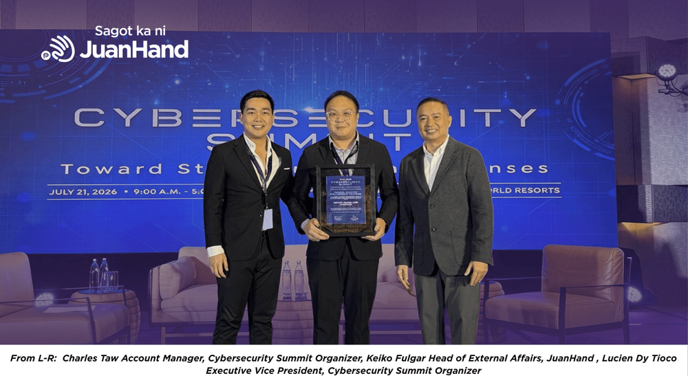 JuanHand Recognized as 'Financial Advocate for Cybersafe Philippines' at  BusinessWorld Cybersecurity Summit 2026