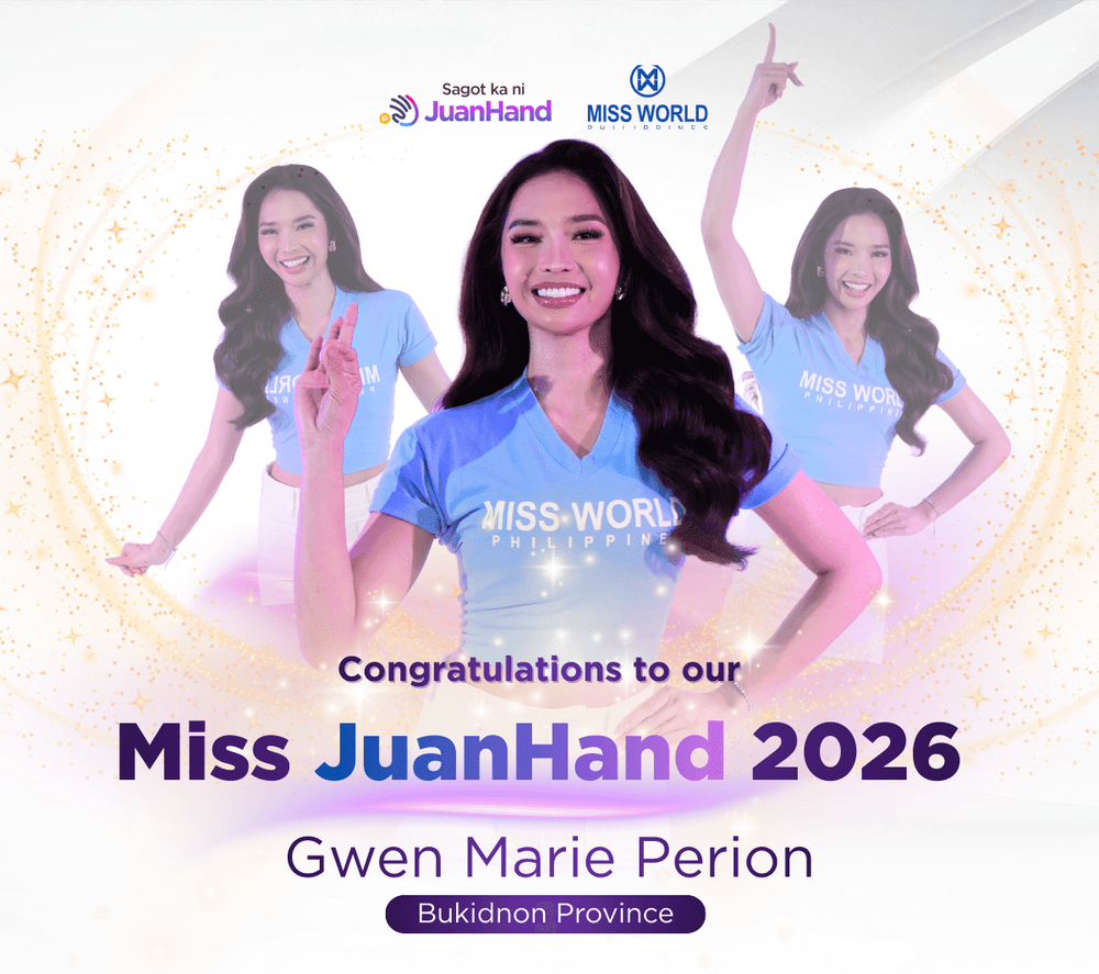 Gwen Perion, representing Bukidnon wins Miss JuanHand 2026 at Miss World Philippines last February 3 at the Mall of Asia Arena